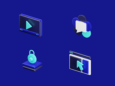 3D icons for video conferencing 3d blender icons