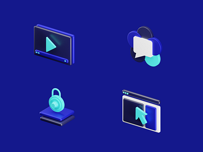 3D icons for video conferencing