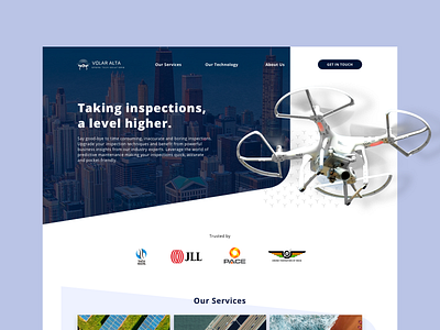 Homepage - Drone Services art blue branding design desktop drone flat homepage homepage design illustrator inspect minimal photograhy sketchapp ui ux website