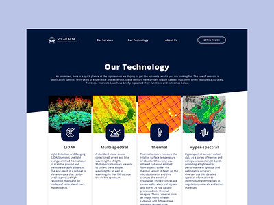 Technology Page - Drone Services blue business clean drone editors homepage landing page minimal responsive texture ui ux web website