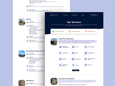 Services Page - Drone Services design features flat graphic homepage icon illustration landing page minimal mobile typography ui ux vector visual web website