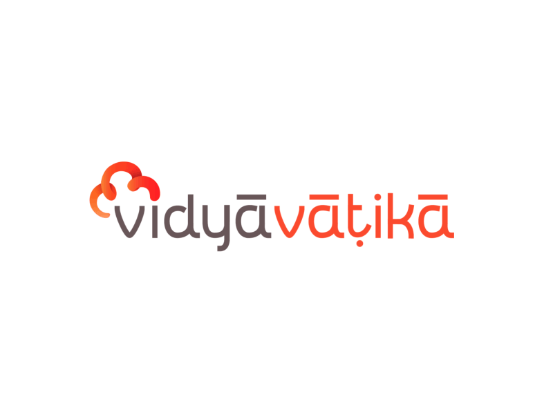 Vidya Vatika animation brand identity branding education india logo mograph motion orange sanskrit tree type