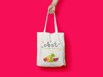 Font Application - Canvas Tote bag bublont font fontself fruits graphic mock print red typeface typography vector