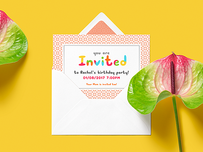 Coloured Vector Font for Invites