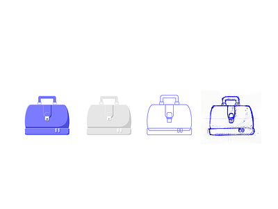 Bag Design Process bag design icon illustration mobile outline social ui ux website wireframe