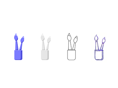 Paint the town purple! brush design flow icon illustration mobile paint process ui ux website wireframe