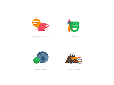 Icons - Hyperlocal Social Network app character design flat hybrid icon illustration map messaging mobile onboarding orange social typography ui ux vector web website