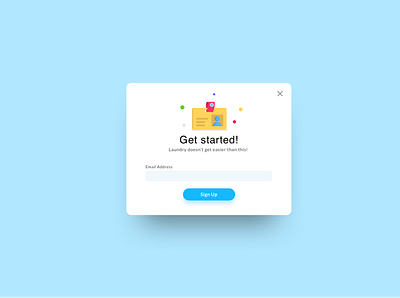 Signup Modal - Laundry App app bright design flat graphic icon illustration laundry minimal mobile onboarding signup typography ui ux vector web website