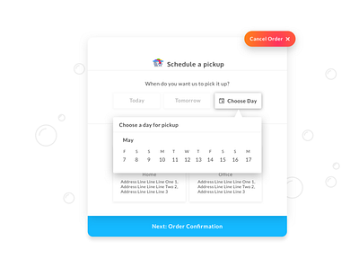 Schedule laundry pickup - Laundry App app bright date design flat graphic icon illustration laundry minimal mobile schedule typography ui ux vector web website