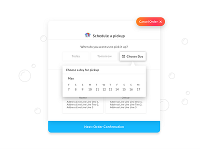 Schedule laundry pickup - Laundry App