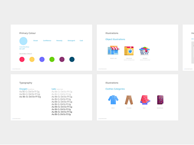 Styleguide - Laundry App app branding bright design flat graphic guide icon illustration laundry mobile styleguide typography ui ux vector web website