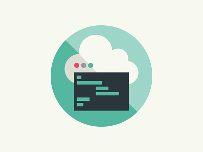 Cloud Computing badge cloud computing code flat terminal