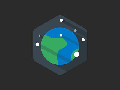 Mother Earth badge earth flat illustration planet shadows space vector