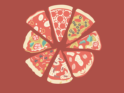 Global Pizza Pie chart cheese eat flat food illustration illustrator pie pizza red vector
