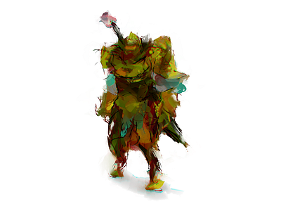 Warrior digital painting armor character colourful helmet hero man sword warrior