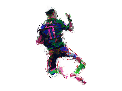 Digital painting of Neymar - Barcelona barcelona boots brazil football jumping neymar soccer sports