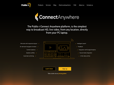 Connect Anywhere landing page header