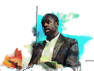 Digital illustration of Yaya Toure africa football mancity meeting painting presentation toure yaya