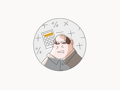 Account manager illustration accountant accounting accounts angry calculator man person rage