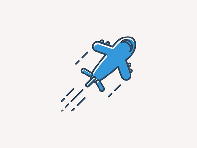 Cute Plane blue children colour cute filled line flight fly icon kid logo plane simple