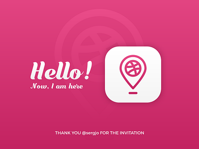 Hello! Now, I am here app debut dribble elegant first hello here icon logo nice simple