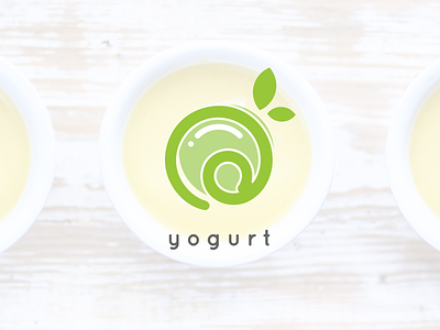 Yogurt logo desserts food green health healthy leaf logo nature yogurt