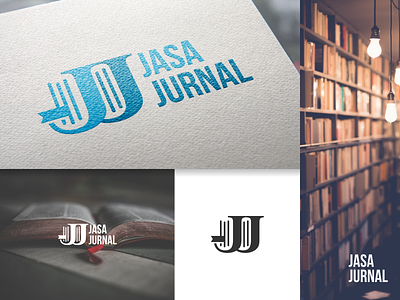 JasaJurnal logo book logo combined logo journal journalism journalist logo mockup modern logo simple logo