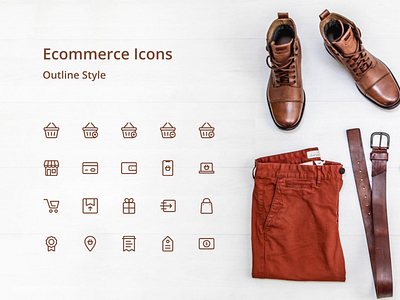 ecommerce icons outline style brown ecommerce icon online shop online shopping online store outline simple