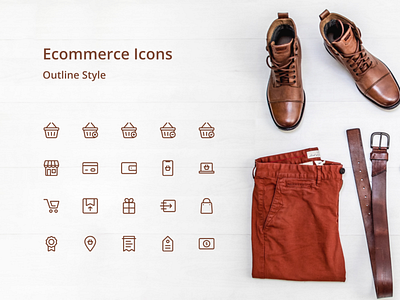 ecommerce icons outline style