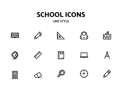 School icon education icon line icon outline icon school