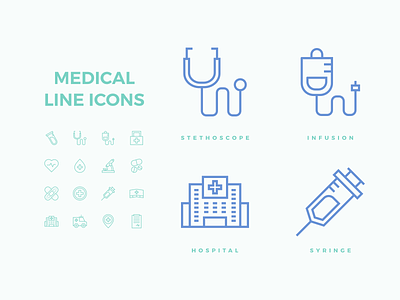 Medical line icons clinic hospital icon line medical medicine
