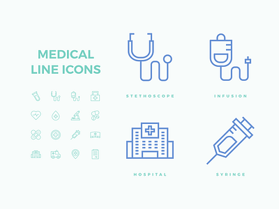 Medical line icons