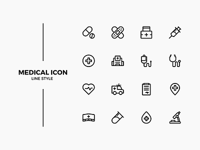 Medical icon black hospital icon line medical simple