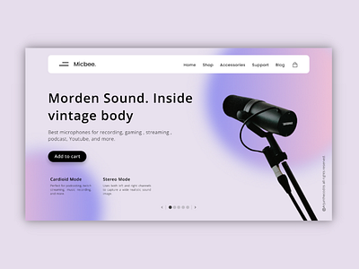 Micbee. - A microphone company landing page design branding design dribbble figma illustration logo ui uidesign uitrends webdesign