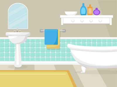 Bathroom bath bathroom illustration sink toiletries tub