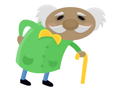 Old man has an itch after effects animation character illustration vector
