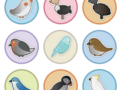 Bird Badges badges birds illustration vector
