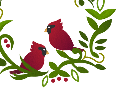 My 2011 Holiday Cards cardinal holidaycards wreath