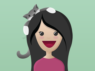 Nancy and Mochi cat female girl illustration vector
