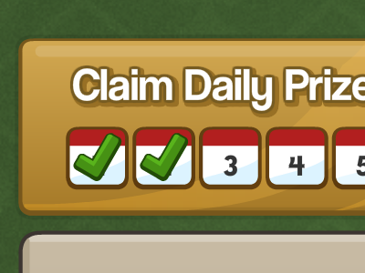 Daily Prize button button calendar flash game ui