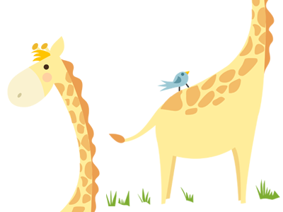 Giraffe and Bird animal giraffe illustration
