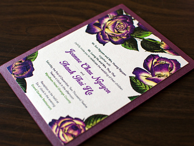Rebound - Invites finished flowers invitation painted print rose wedding