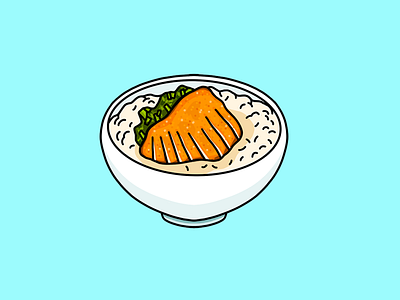 Taiwanese Porkchop Rice food illustration procreate
