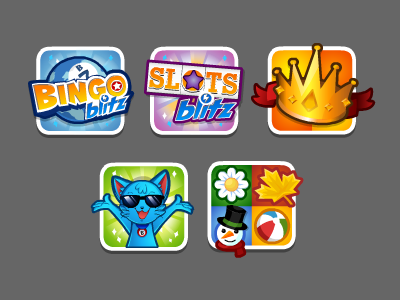 Game dock icons bingo dock game icons ui vector