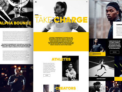 Running site black and white photography sports typography web page website yellow