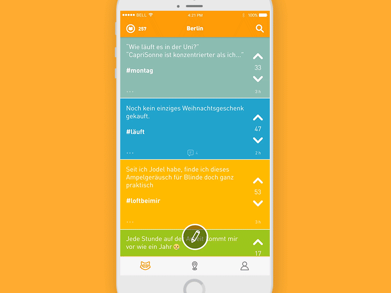 Jodel Redesigh Pitch - Creating a post