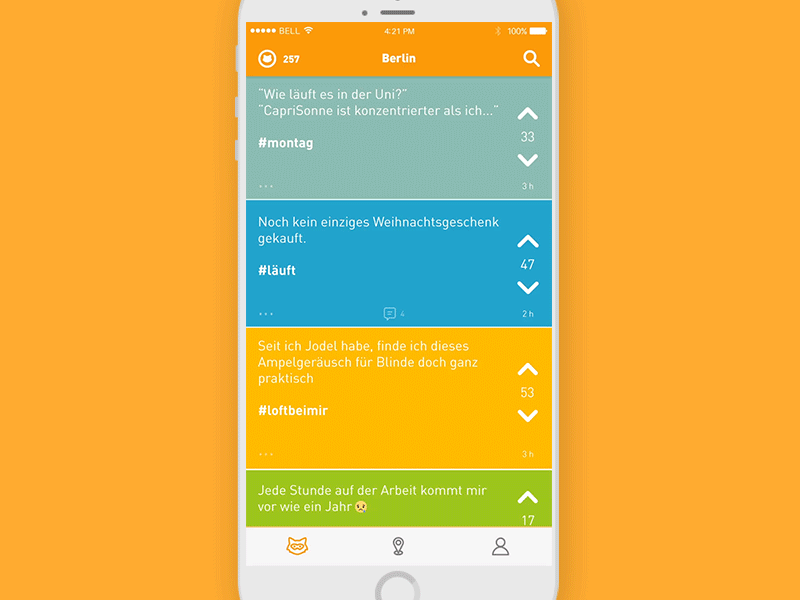 Jodel Redesign Pitch - Threads discussion social anonymous jodel threads