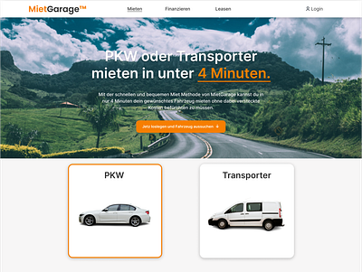 German Car Rental UI Website Homepage car design figma german germany homepage rentacar rental ui website