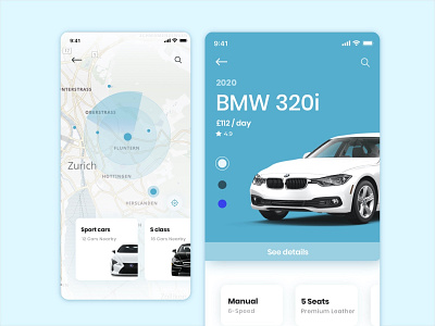 Car rental concept app automotive car clean clear design dailyui graphics sketch ui ux vehicle