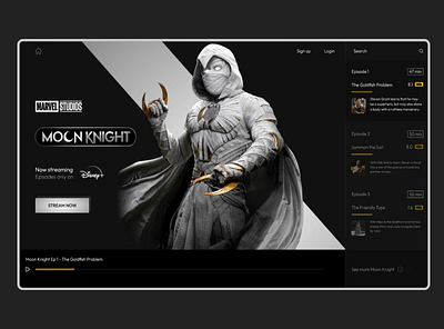 moon knight design graphic design landing page marvel moon moon knight web web design